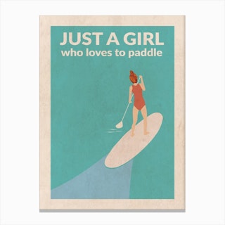 Just A Girl Who Loved To Paddle (Redhead) Canvas Print
