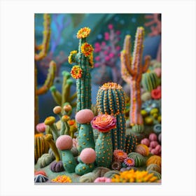 crochet cactus Canvas Print