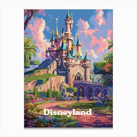 Disneyland Cinderella Castle Digital Travel Illustration Stampe su tela