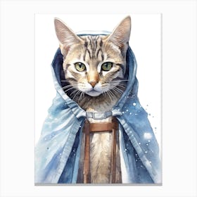 Egyptian Mau Cat As A Jedi 4 Canvas Print