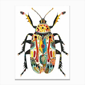 Colourful Insect Illustration Flea Beetle 10 Canvas Print