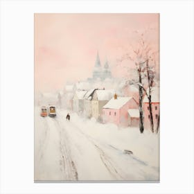Dreamy Winter Painting Reykjavik Iceland 2 Canvas Print