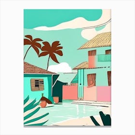 Caye Caulker Belize Muted Pastel Tropical Destination Canvas Print