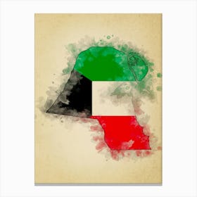 Kuwait Flag Vintage Canvas Print