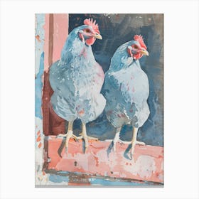 Blue Orpington Chickens In A Window Canvas Print