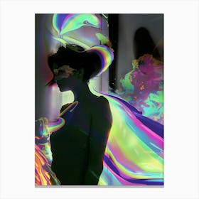 Portrait of a Woman , elegant, colorful, artwork print. "The Gaze" Canvas Print