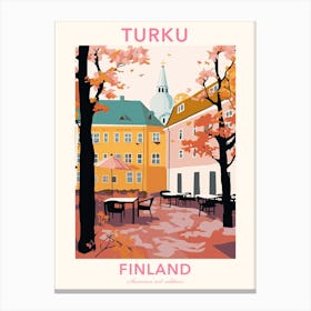 Turku, Finland, Flat Pastels Tones Illustration 1 Poster Canvas Print