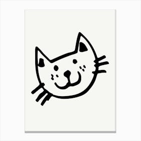 Doodle Cat Illustration Canvas Print
