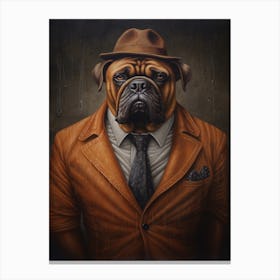 Gangster Dog Bullmastiff Canvas Print
