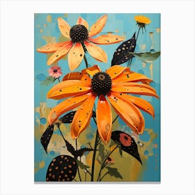 Surreal Florals Black Eyed Susan 1 Flower Painting Canvas Print