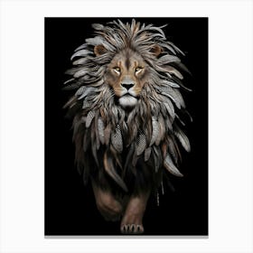 Lion With Feathers Canvas Print