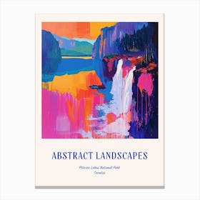Colourful Abstract Plitvice Lakes National Park Croatia 1 Poster Blue Canvas Print