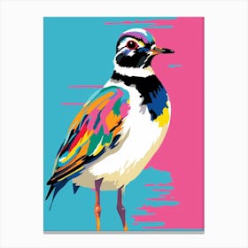 Andy Warhol Style Bird Lapwing 4 Canvas Print