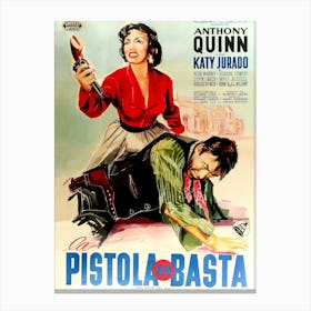 Man From Del Rio, Anthony Quinn, American Western, Italian Movie Poster, 1956 Canvas Print