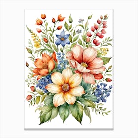 Watercolor Flowers 30 Canvas Print