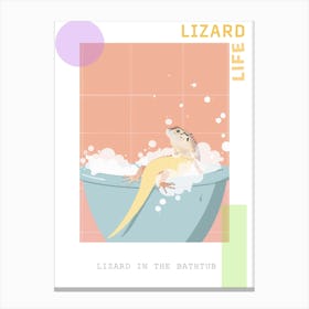 Lizard In The Bathtub Modern Abstract Illustration 2 Poster Canvas Print