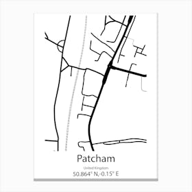 Patcham,United Kingdom Minimalist Map Leinwandbild