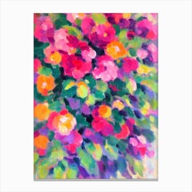 Fuchsia Floral Print Abstract Block Colour 1 Flower Canvas Print