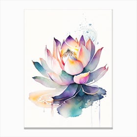 Lotus Flower, Buddhist Symbol Watercolour 1 Canvas Print
