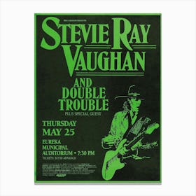 Stevie Ray Vaughan 1989 Eureka California Cardstock Concert Poster Canvas Print