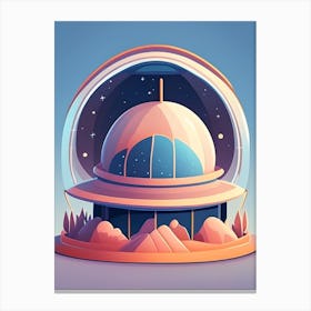Observatory Dome Kawaii Kids Space Canvas Print