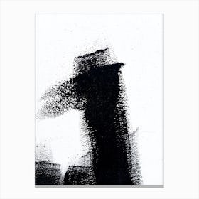 Black Ink On White. Abstract black paint background. Canvas Print