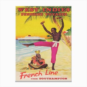 West Indies Vintage Travel Poster Canvas Print