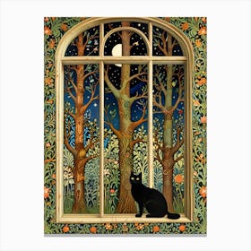 William Morris Cat In The Forest 15 Canvas Print