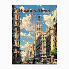 Buenos Aires Argentina Architecture Digital Travel Art Canvas Print