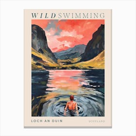Wild Swimming At Loch An Duin Scotland 3 Poster Canvas Print