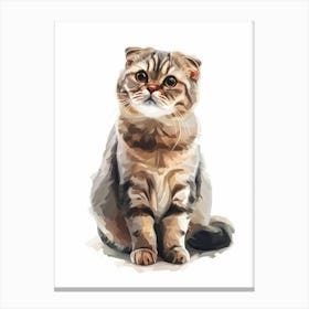 Scottish Fold Cat Clipart Illustration 2 Canvas Print