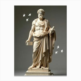 Olympiad Greek Statue Cool Realistic Illustration Canvas Print