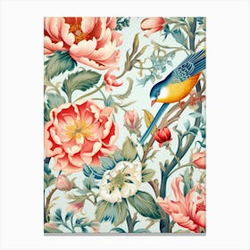 Chinese Floral Wallpaper Canvas Print