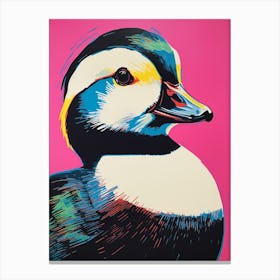 Andy Warhol Style Bird Bufflehead 1 Canvas Print