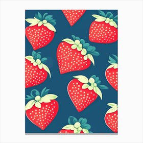 Strawberry Pattern, Cute, Kawaii Canvas Print