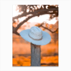 Texas White Hat Canvas Print