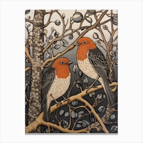 Art Nouveau Birds Poster Grey Plover 2 Canvas Print