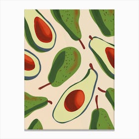 Avocado Pattern Illustration 4 Canvas Print