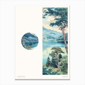 Hakone Japan 4 Cut Out Travel Poster Canvas Print