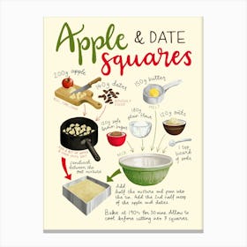 Apple & Date Squares 3 Canvas Print