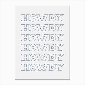 Navy Howdy Canvas Print