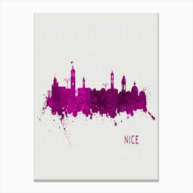 Nice France City Purple Canvas Print