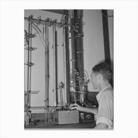 Oil Refinery Chemist Conducting Analysis, Seminole, Oklahoma By Russell Lee Canvas Print