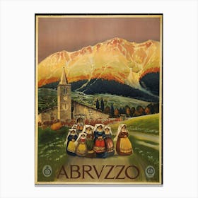 Abrvzzo, Italy Travel Poster, Karen Arnold Canvas Print