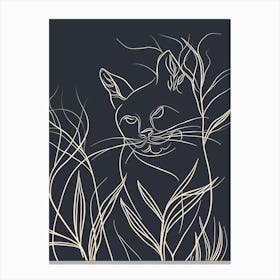 Tiffany Cat Minimalist Illustration 2 Canvas Print