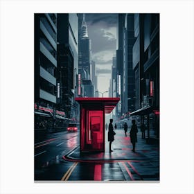 Street Scene At Night Canvas Print