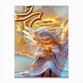 Angel With A Star Canvas Print