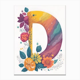 Colorful Letter D Illustration 15 Canvas Print