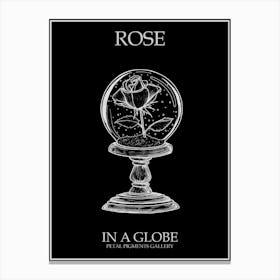Rose In A Globe Line Drawing 2 Poster Inverted Canvas Print