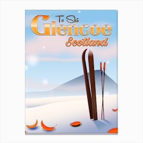To Ski Glencoe Scotland Canvas Print